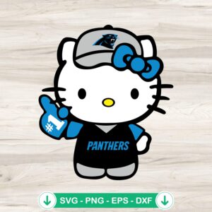 Hello Kitty Carolina Panthers football svg file for cutting machine