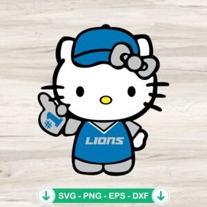 Hello Kitty Detroit Lions NFL logo svg file for cricut