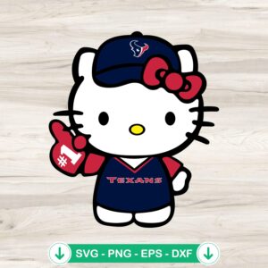 Hello Kitty Houston Texans Football SVG file for Cricut