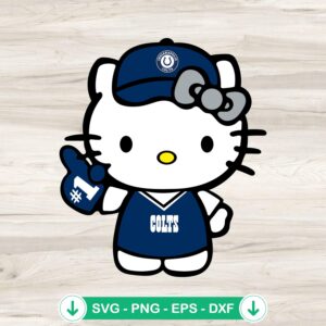 Hello Kitty Indianapolis Colts Football SVG file, cricut svg cutting file