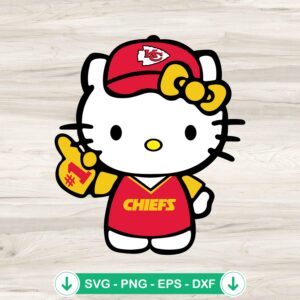 Hello Kitty Kansas City Chiefs Football SVG file for Cricut