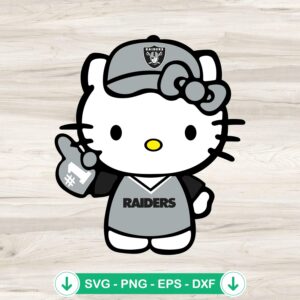 Hello Kitty Las Vegas Raiders Football No 1 SVG file, cricut svg cut file