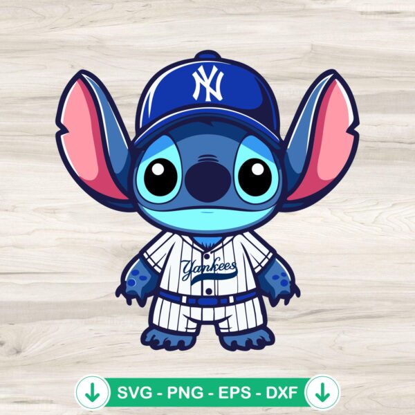 Lilo Stitch New York Yankees Baseball SVG file, cricut svg cut file