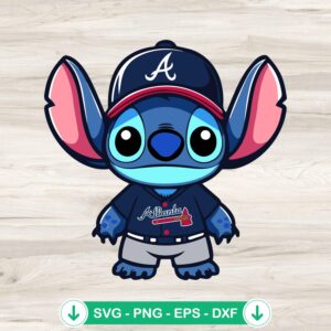 Lilo Stitch Atlanta Braves SVG file for Cricut cutting machine