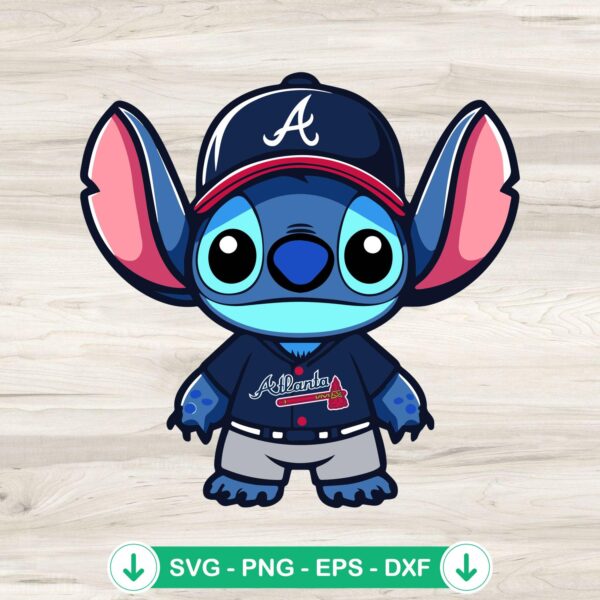 Lilo Stitch Atlanta Braves SVG file for Cricut cutting machine