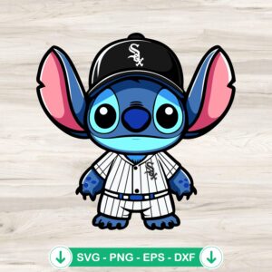 Cute Stitch Chicago White Sox Baseball SVG file for cutting machine