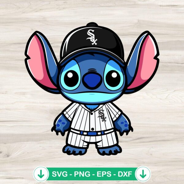 Cute Stitch Chicago White Sox Baseball SVG file for cutting machine