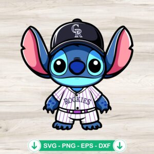 Baby Stitch Colorado Rockies Baseball SVG file for Cricut