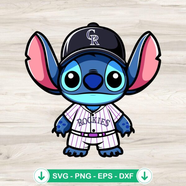 Baby Stitch Colorado Rockies Baseball SVG file for Cricut