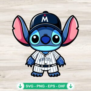 Baby Stitch Minnesota Twins Baseball SVG file for Cricut