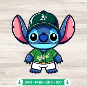 Cute Stitch Oakland Athletics MLB svg file for Cricut cutting machine