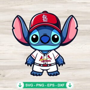 Stitch St Louis Cardinals Baseball SVG file for cutting machine