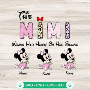 This Mimi Wears Her Heart On Her Sleeve SVG file for Cricut