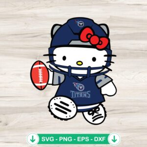 Hello Kitty Tennessee Titans SVG file for cutting machine