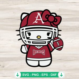 Hello Kitty Arkansas Razorbacks Football svg file for cutting machines