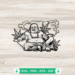 Funny Buddha Smoking Weed SVG file for Cricut cutting