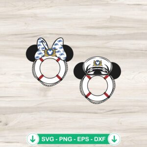 Mickey And Minnie Disney Cruise Captain SVG file for cutting