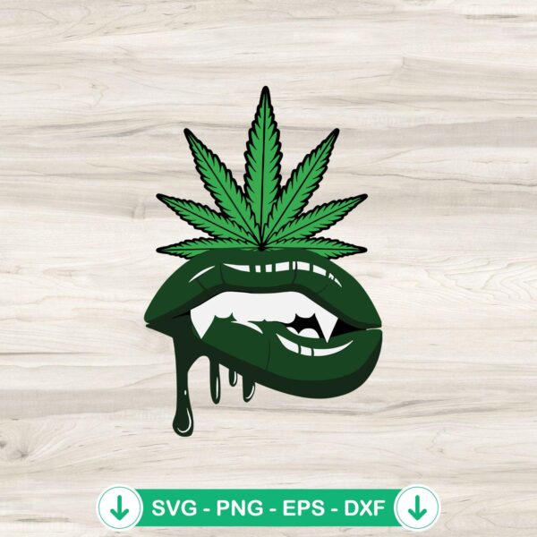 Cannabis Vampire Lips SVG file, Cricut cut file for 420 Day