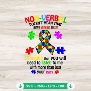 Autism Non-Verbal SVG file for cutting machines - Cricut SVG