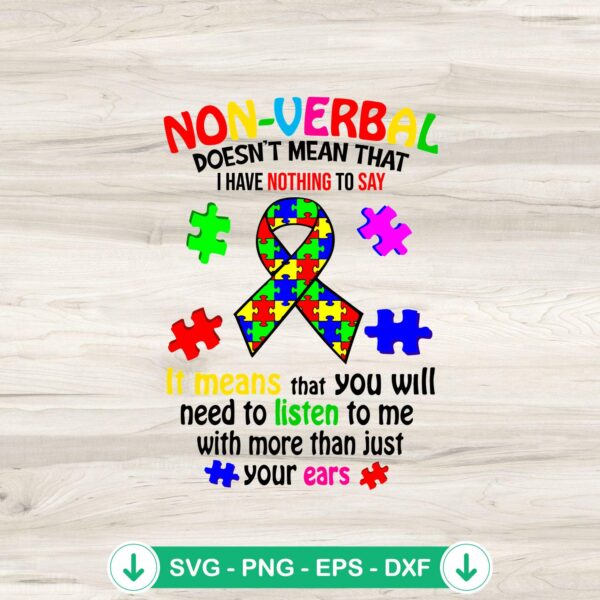 Autism Non-Verbal SVG file for cutting machines - Cricut SVG