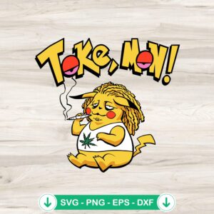 Funny Pikachu Smoking Weed SVG file for cutting machines