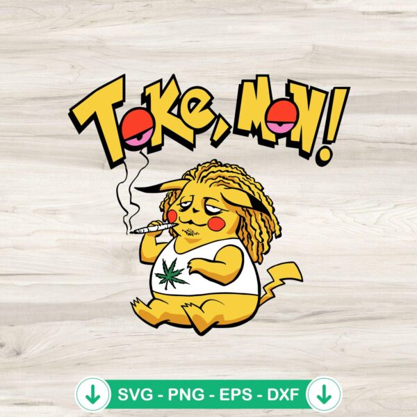 Funny Pikachu Smoking Weed SVG file for cutting machines
