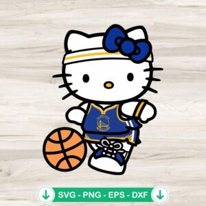 Hello Kitty Golden State Warriors SVG file for cutting machine