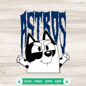 Bluey Muffin Astros Baseball SVG file for Cricut cutting