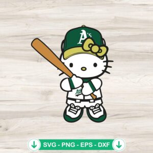 Hello Kitty Oakland Athletics svg file for cutting machines