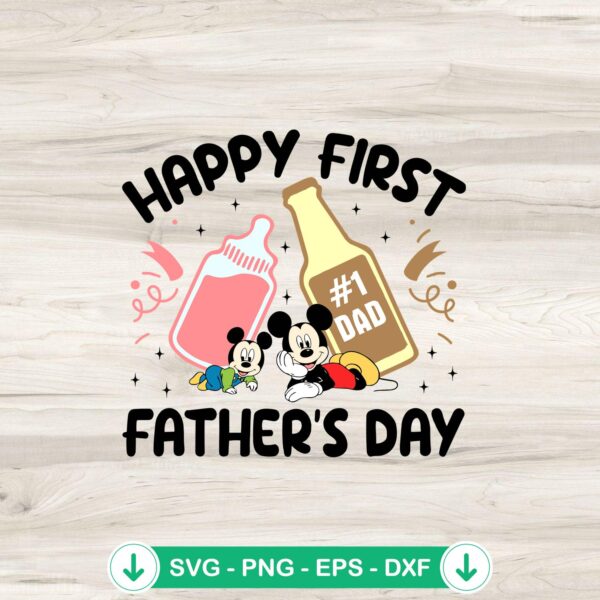 Happy First Father's Day Mickey SVG file for Cricut