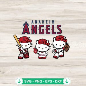 Hello Kitty Los Angeles Angels SVG file for cutting machines