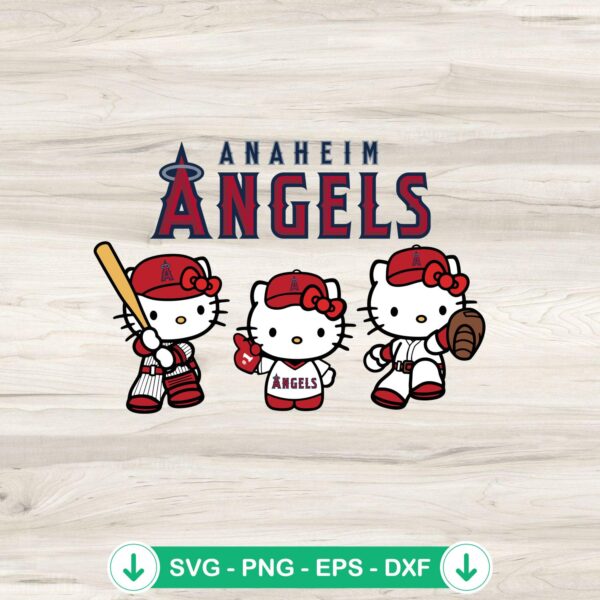 Hello Kitty Los Angeles Angels SVG file for cutting machines