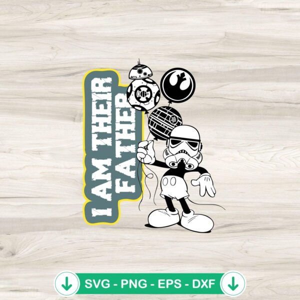 Mickey Storm Trooper SVG file, cute Father's Day cutting file