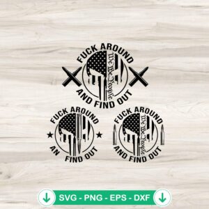 Fuck Around and Find Out SVG bundle, skull US flag cutting file, cricut svg