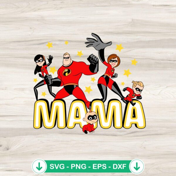 The Incredible Mama SVG file perfect for Cricut and DIY projects