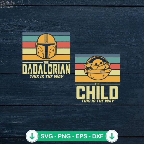 Vintage The Dadalorian SVG file for Cricut cutting machines