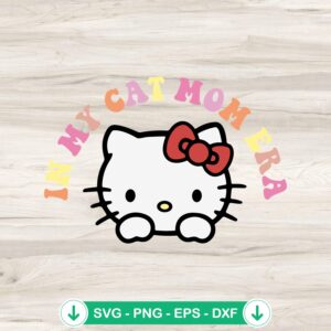 Hello Kitty Cat Mom SVG file for cutting machines
