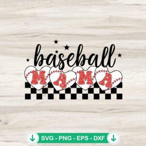 Baseball Mama Heart SVG file for Cricut cutting machine