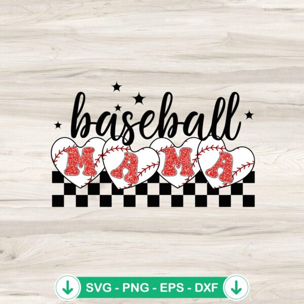Baseball Mama Heart SVG file for Cricut cutting machine