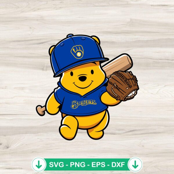Winnie The Pooh Baseball SVG file for Cricut cutting machine