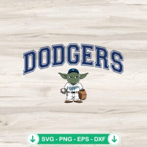 Baby Yoda Dodgers Baseball svg file for Cricut cutting machine