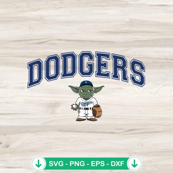 Baby Yoda Dodgers Baseball svg file for Cricut cutting machine