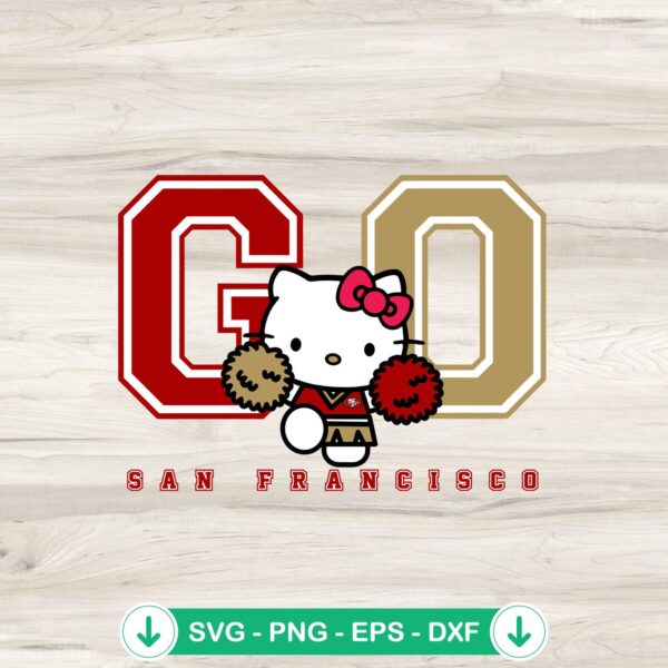 Hello Kitty Go San Francisco 49ers svg file for Cricut