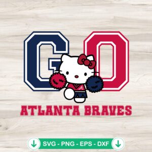 Hello Kitty Go Braves SVG file for Cricut cutting machine