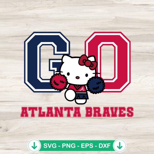 Hello Kitty Go Braves SVG file for Cricut cutting machine