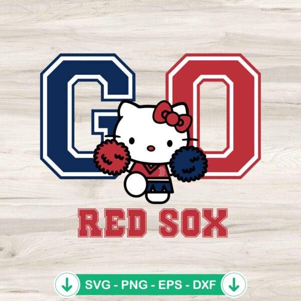 Hello Kitty Go Red Sox SVG file for cricut cutting machine