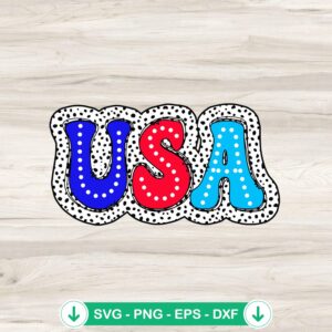USA 4th Of July Dalmatian Dots SVG file for Cricut