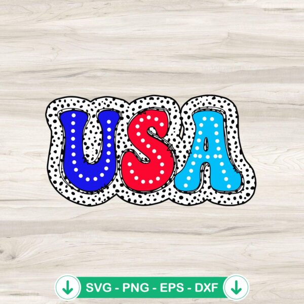 USA 4th Of July Dalmatian Dots SVG file for Cricut