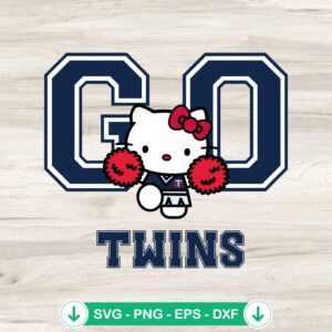 Hello Kitty cheerleader Twins SVG file for Cricut cutting machine