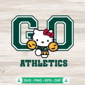 Hello Kitty Oakland Athletics SVG file, cutting machine compatible design